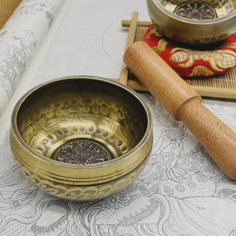 Tibetaanse Zangleiding Kom - Handgemaakte Bronzen Klankschaal voor Meditatie & Sound Healing