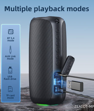 Zealot MP2 Draagbare Karaoke Bluetooth Speaker met 2 Draadloze Microfoons - 10u Speeltijd, IPX5 Waterdicht