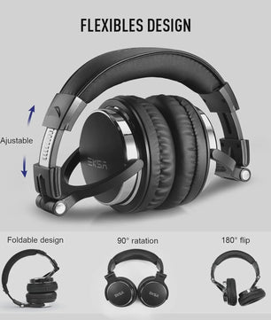 EKSA P100 Professionele Studio Koptelefoon - Hi-Res DJ Monitor Headset met Microfoon & 3.5/6.35mm Jack