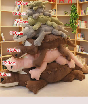 Levensgrote Pluche Alligator Knuffel - Zacht Krokodil Kussen 60-150cm