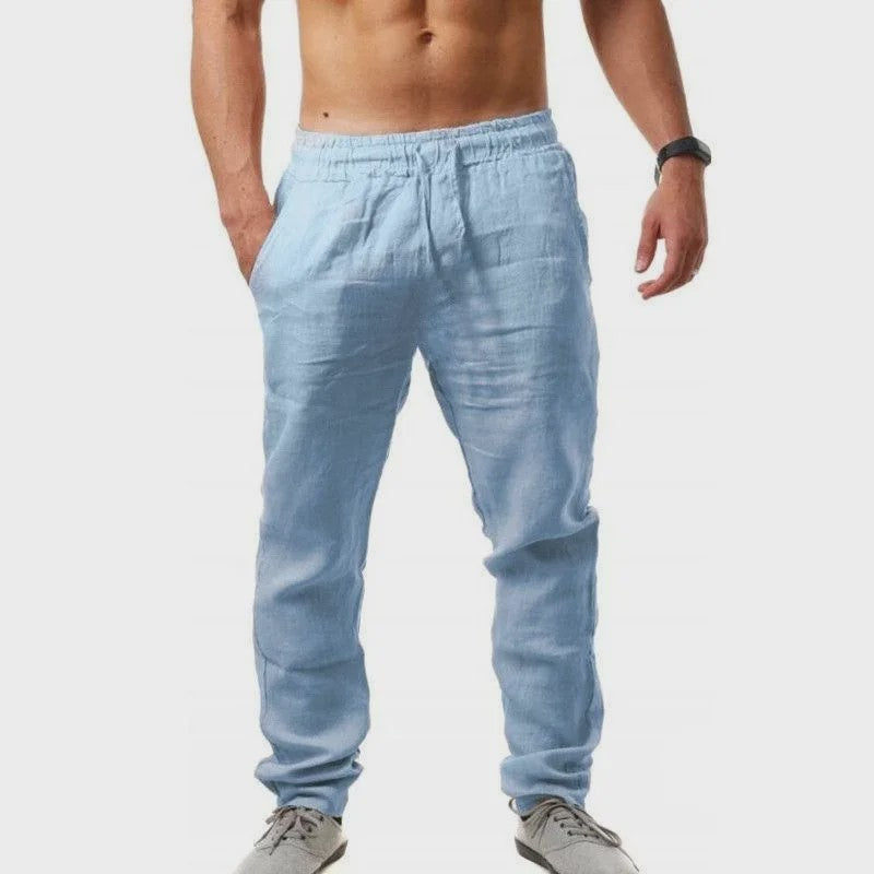 Herfst/Lente Heren Linnen Katoen Casual Broek - Losse Pasvorm & Comfort