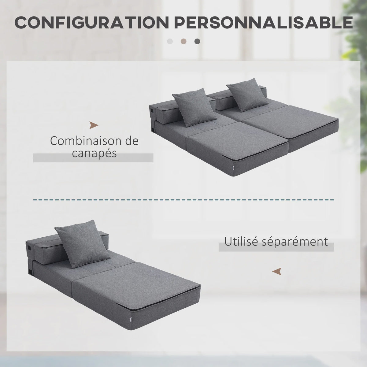 HOMCOM 1-Persoons Fauteuil Bed - Verstelbare Stoel met Afneembaar Kussen