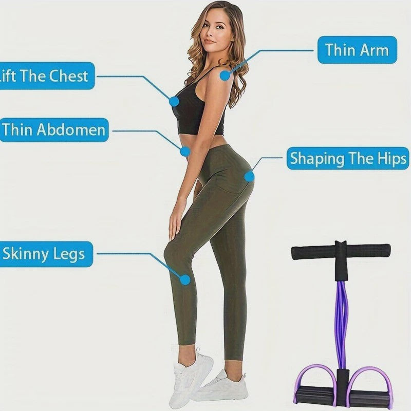 Multifunctionele Weerstandsband met 6 Tubes voor Fitness, Yoga en Buikspieroefeningen