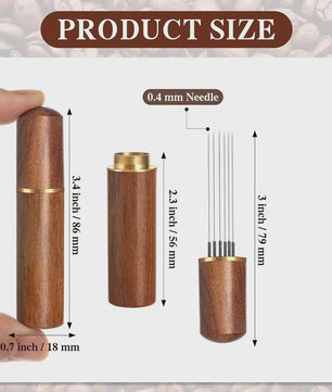 Professionele Espresso WDT Tool & Doseerring Set met Houten Handvat