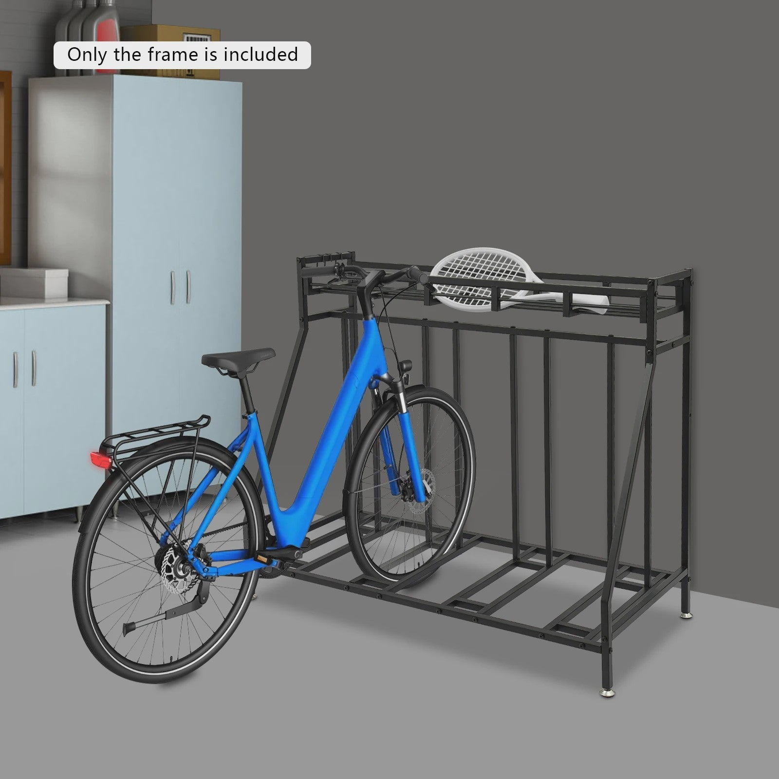 4-Plaats Fietsenrek Staand met Haken - Indoor Fietsenstalling Organizer