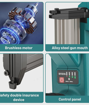 YEARTOP 2-in-1 Accu Tack- en Nagelpistool - Brushless Motor, Krachtig, Makita 18V Compatibel