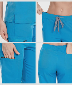 3-delige Unisex Medische Scrub Set: Jas, Top & Broek voor Zorgprofessionals