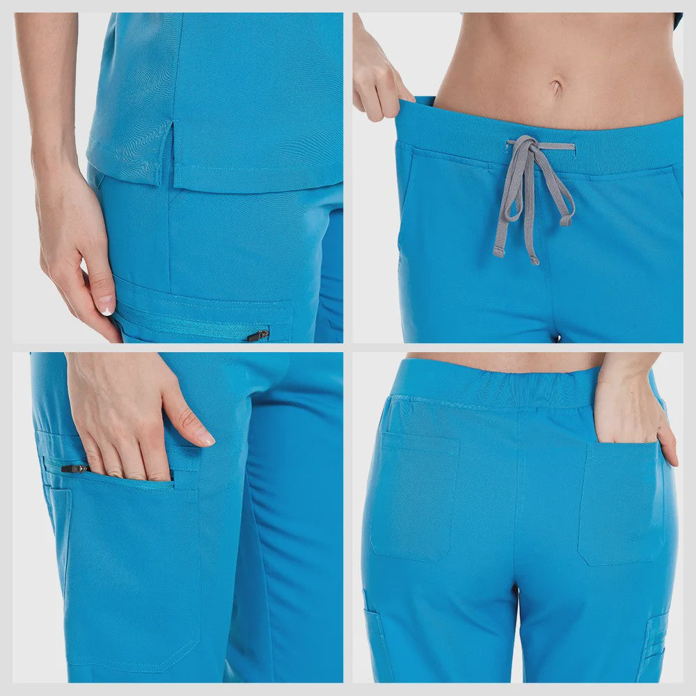 3-delige Unisex Medische Scrub Set: Jas, Top & Broek voor Zorgprofessionals