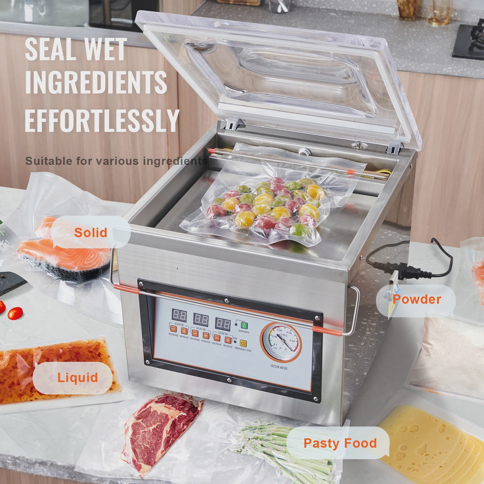 SucceBuy DZ-260C Chamber Vacuum Sealer - 320W Krachtige Vacumeermachine