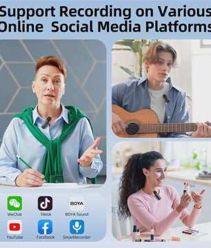 Draadloze Lavalier Microfoon BOYA BY-V voor iPhone, iPad & Android - Live Opnames & Interviews