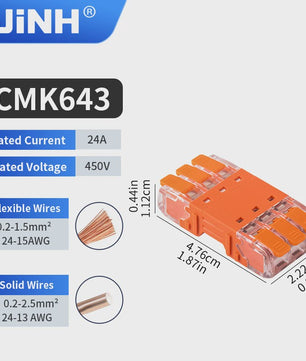 JINH CMK64 Snelkoppeling Klemmenblokken - 2/3/4-polig, Splicing Elektrische Connectoren