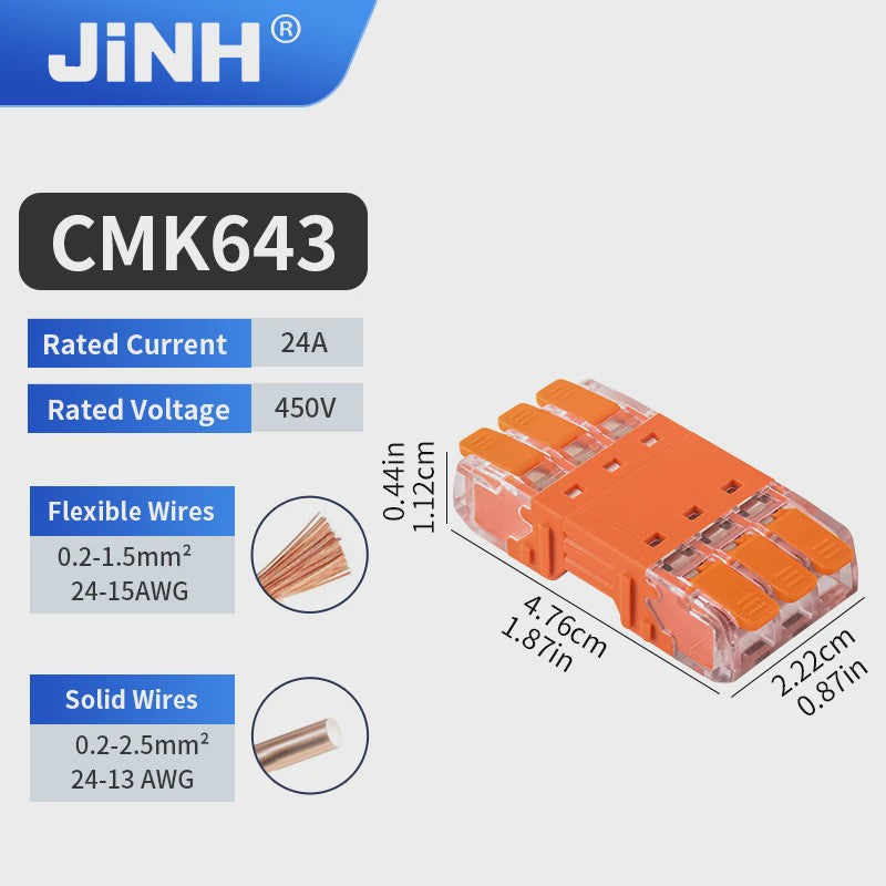 JINH CMK64 Snelkoppeling Klemmenblokken - 2/3/4-polig, Splicing Elektrische Connectoren
