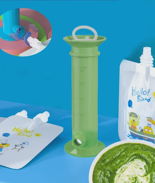 Herbruikbare Babyvoeding Dispenser Set - Zelf Fruitpuree Maken & Bewaren