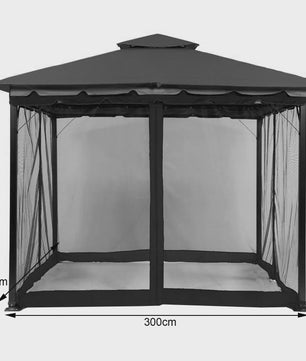 Muggennet voor Gazebo - 300x300cm of 360x360cm - Insectenwering met Ritsen