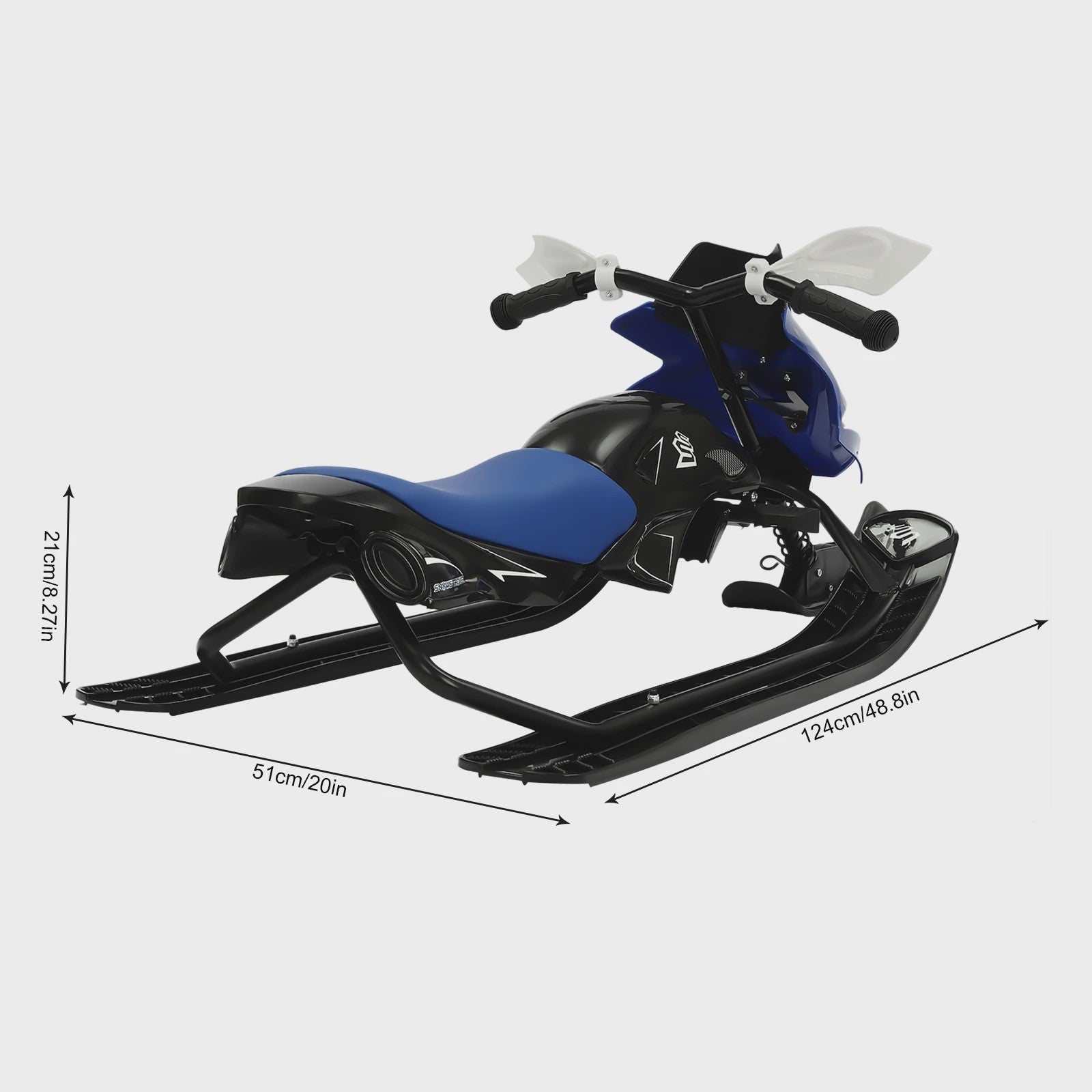 Stuurbare Sneeuwscooter Slee voor Kinderen - 80kg Belastbaar met Trekkoord