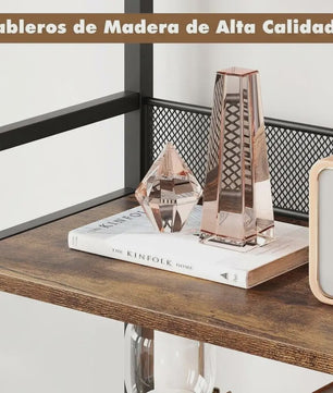 Industriële Boekenkast met Kast, 180 cm Hoog Open Boekenkast met Gaasdeuren