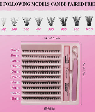DIY Wimperextensie Kit: Clusters, Bond, Seal & Tweezer voor Professionele Look