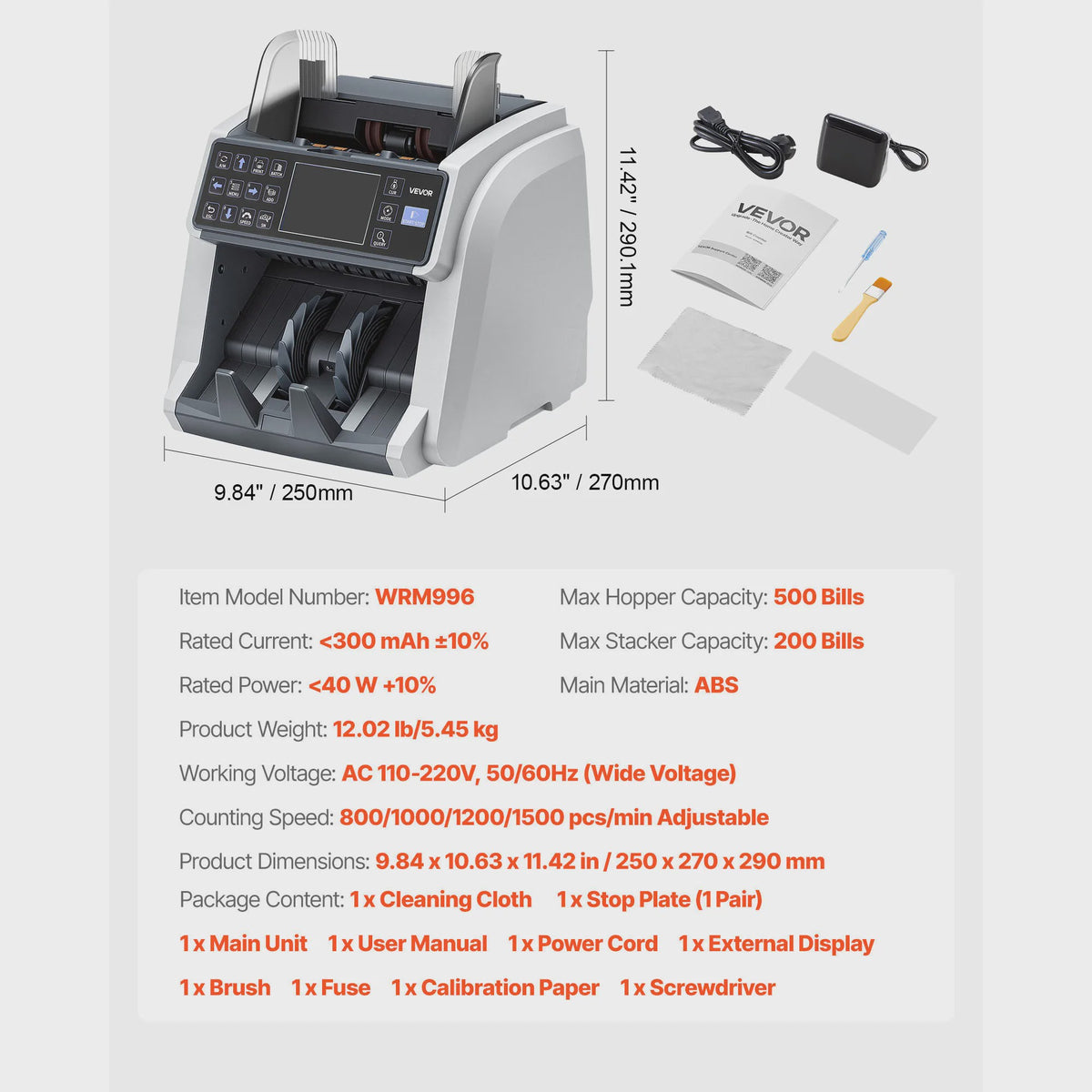 SucceBuy Geldtelmachine met Valutadetectie & Extern Display