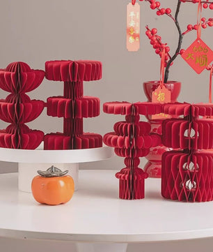 Rode Kalebas Honingraat Decoratie - Chinees Nieuwjaar, Lente Festival & Feestelijke Aankleding