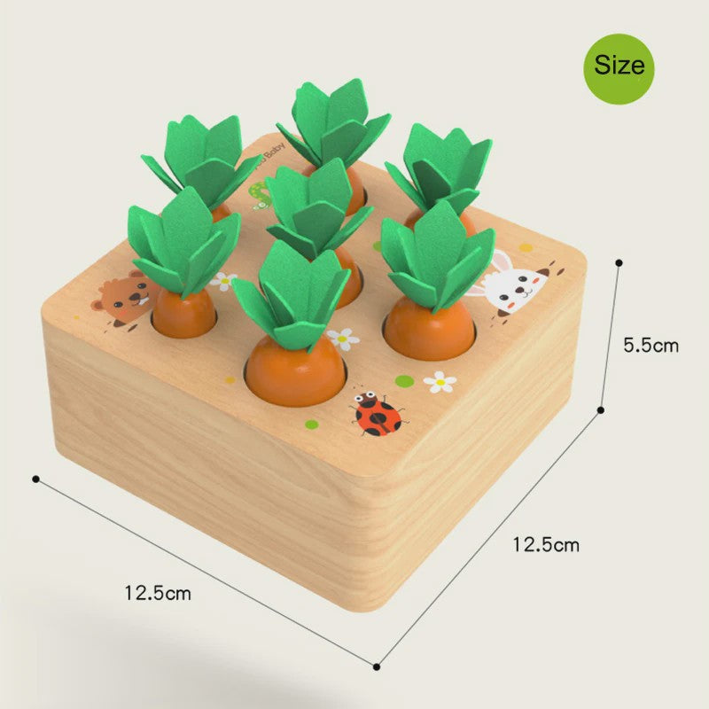 Houten Montessori Wortel Puzzel - Educatief Speelgoed voor Baby's en Kinderen