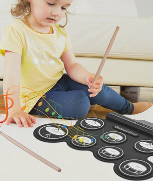 Compacte USB Roll-Up Elektronische Drumstel Set met 7 Pads, Drumstokken en Voetpedaal - Ideaal voor Beginners