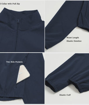 Lichtgewicht Dames Trainingsjas met Opstaande Kraag en Rits - Perfect voor Sport & Buitenactiviteiten