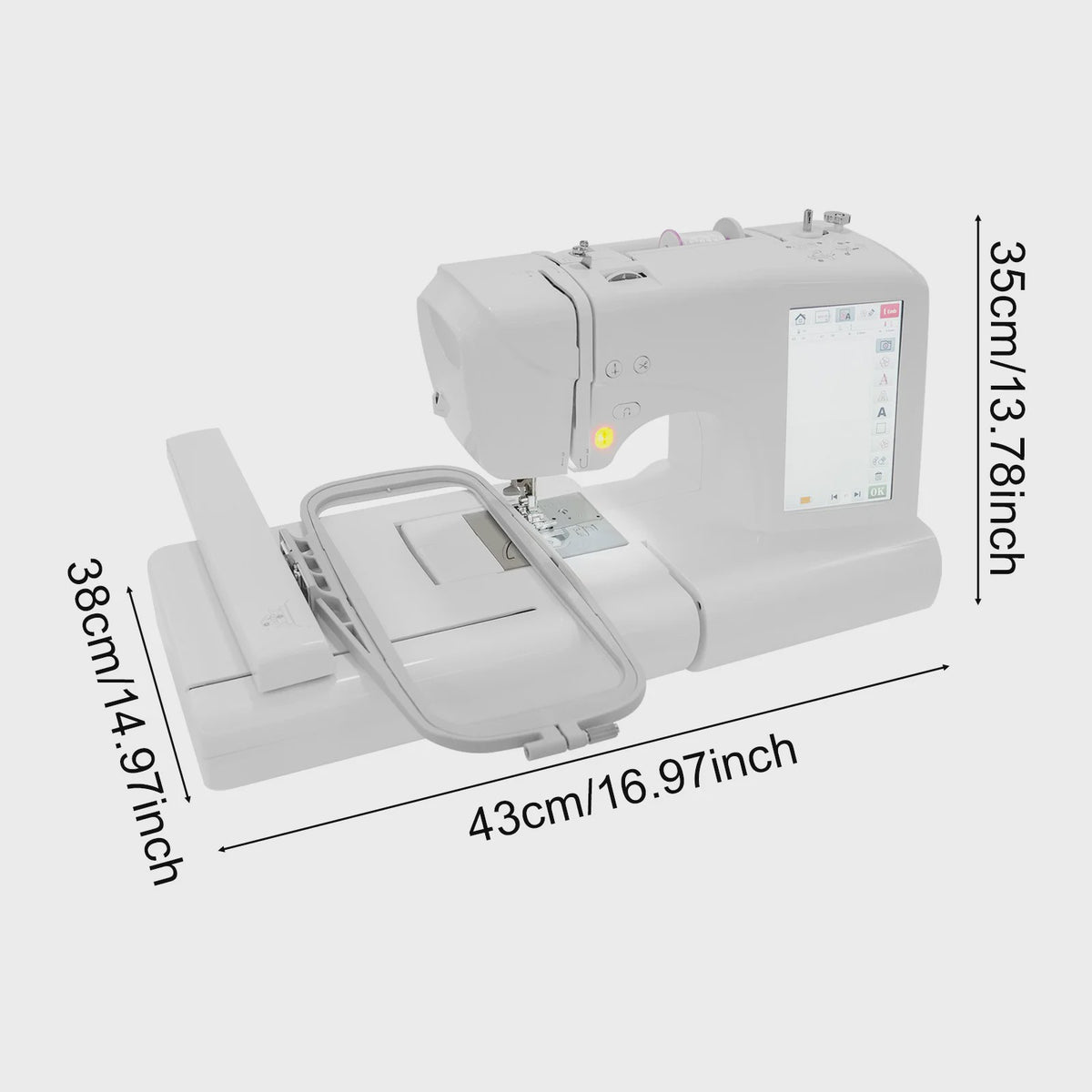 Automatische Borduur- en Naaimachine met 7" Kleurenscherm - 96 Borduurpatronen & 162 Naaiprogramma's