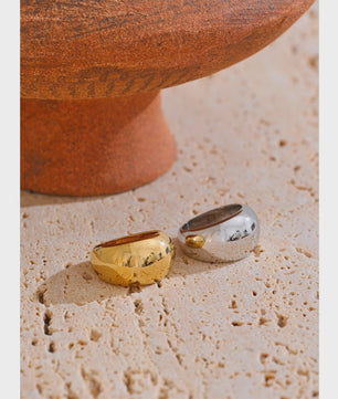 Gouden Chunky Ring - Minimalistisch Design - 18K PVD Plated Roestvrij Staal