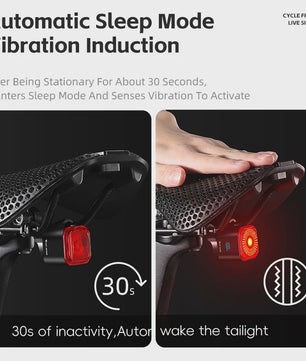 Intelligente Fiets Achterlicht met Remdetectie, Digitaal Display & Automatische Start/Stop