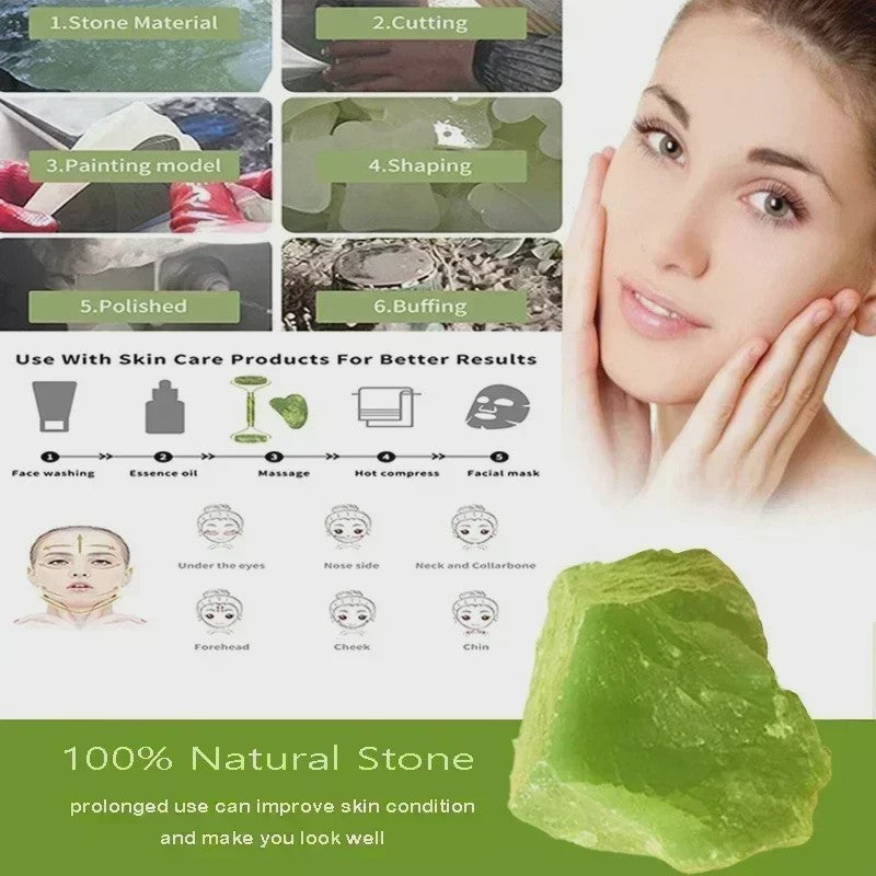 Natuurlijke Jade Roller & Gua Sha Set - Gezichts- en Lichaamsmassage voor Ontspanning en Lifting