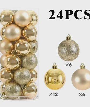 Set van 24 Kerstballen (3/4/6 cm) - Versier je Kerstboom en Feest met Stijl