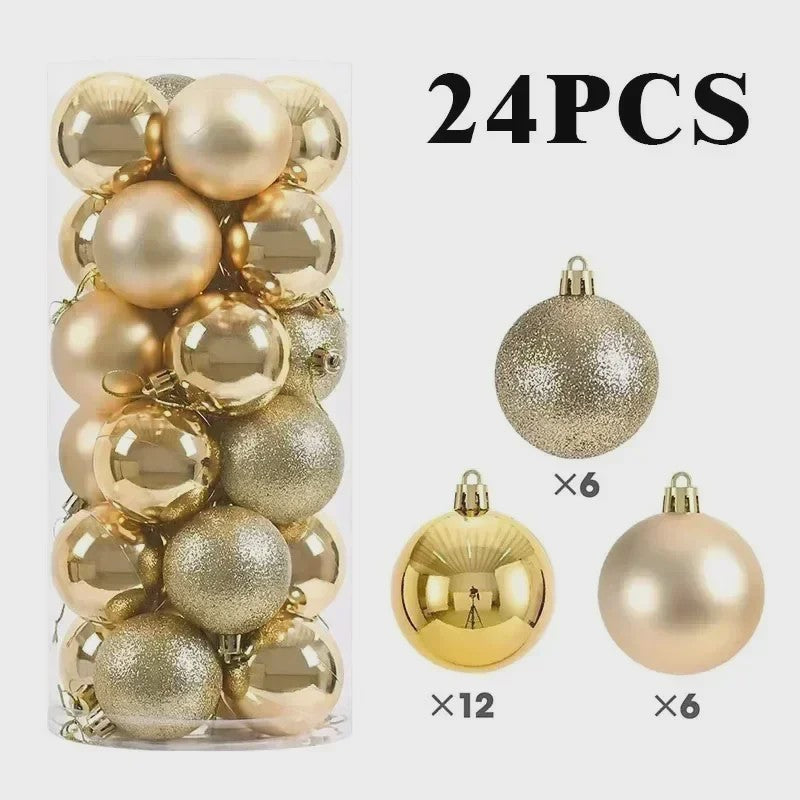 Set van 24 Kerstballen (3/4/6 cm) - Versier je Kerstboom en Feest met Stijl