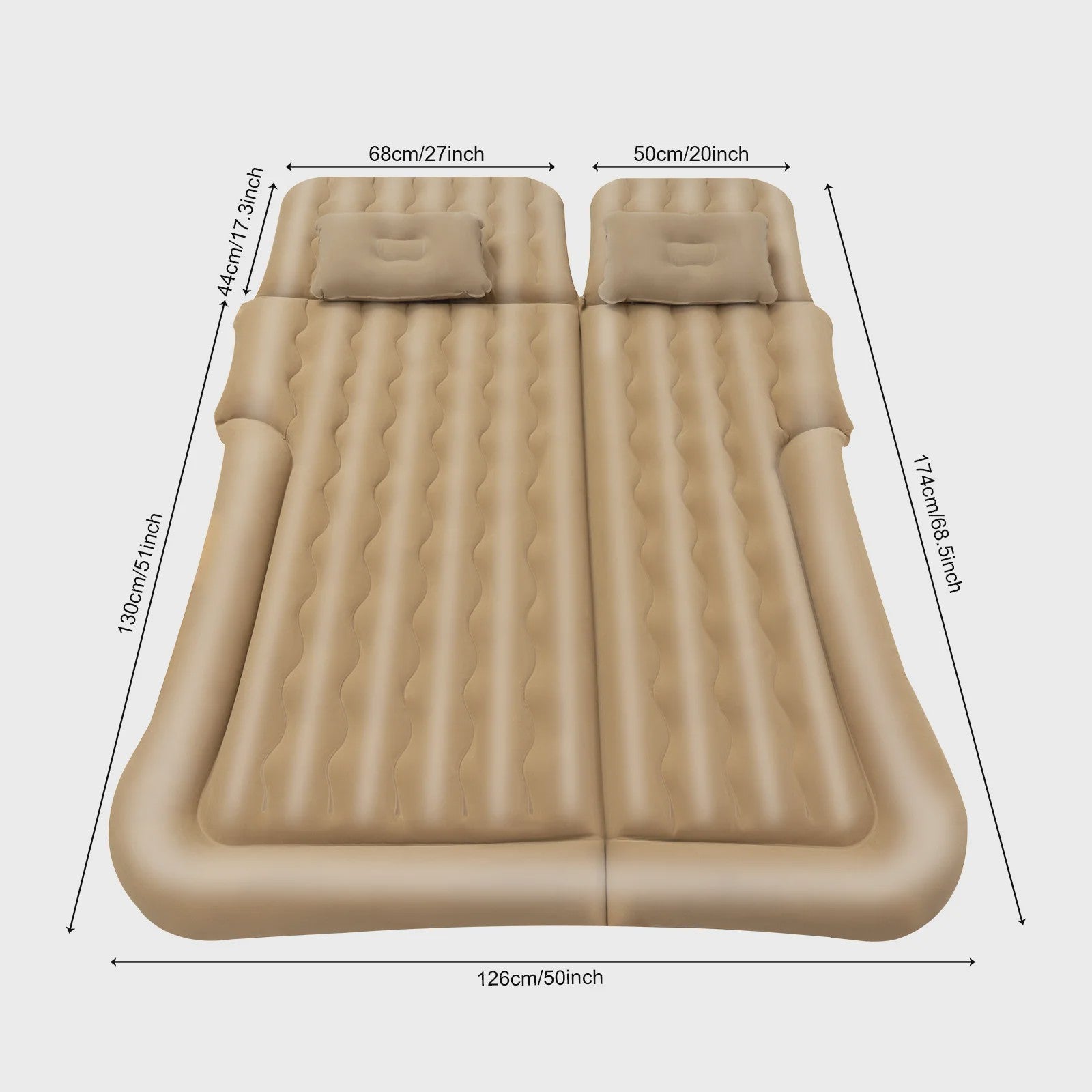 Universeel Opvouwbaar Luchtbed voor Auto Achterbank - Draagbaar Slaapmatras met Pomp & Kussen