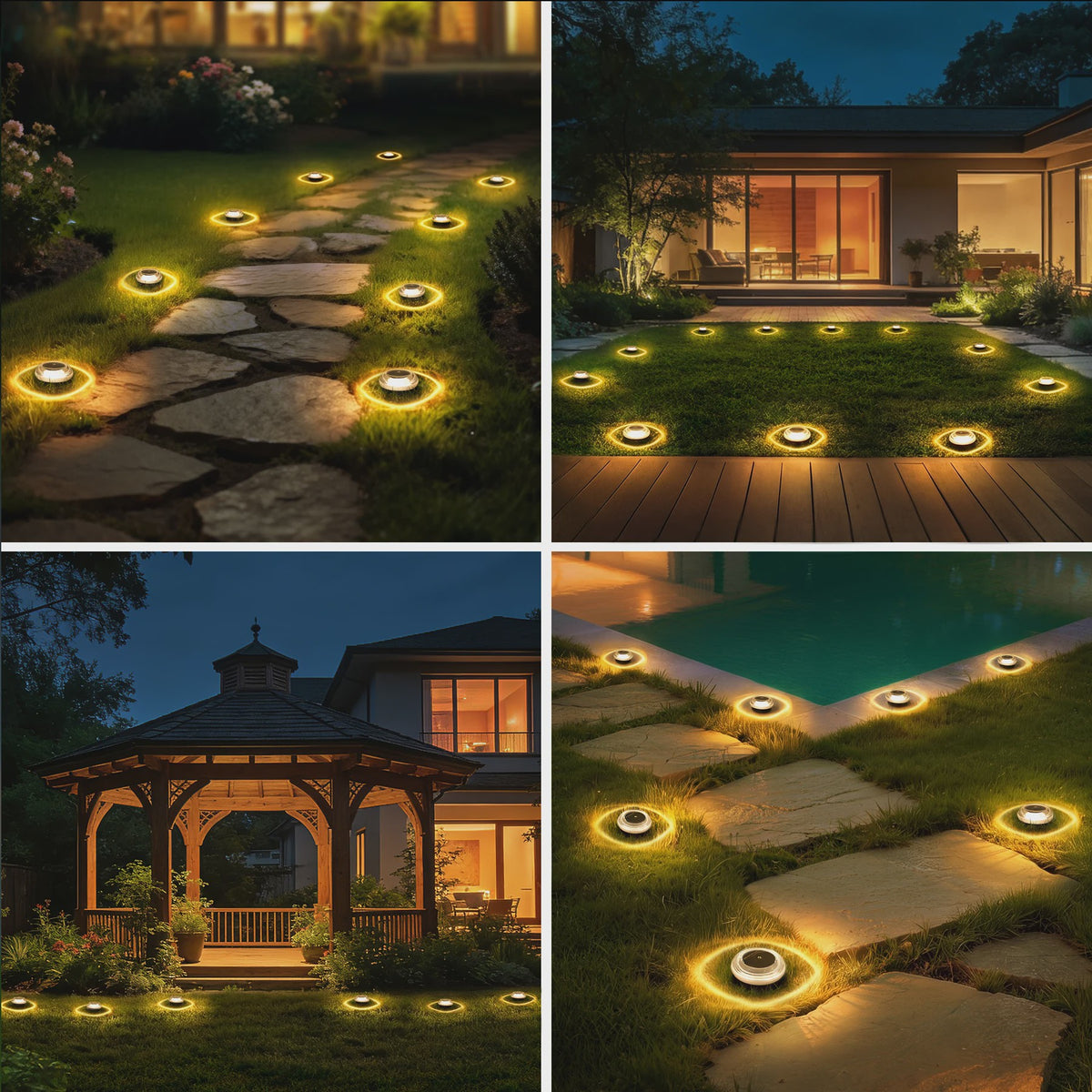 12x Solar Grondspots Warm Wit - IP65 Waterdicht - Automatische Verlichting voor Tuinpaden