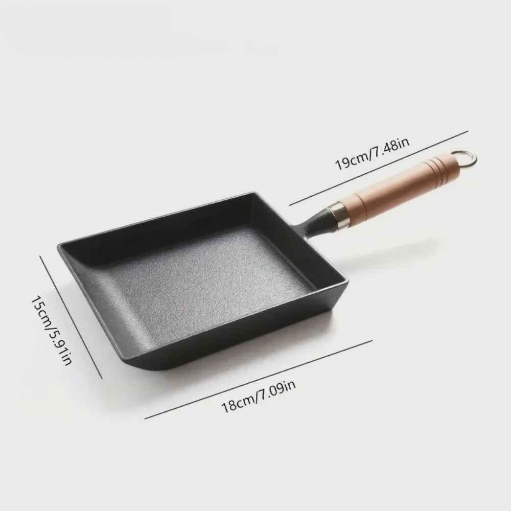 Gietijzeren Vierkante Koekenpan - Ideaal voor Tamagoyaki, Eieren & Pannenkoeken