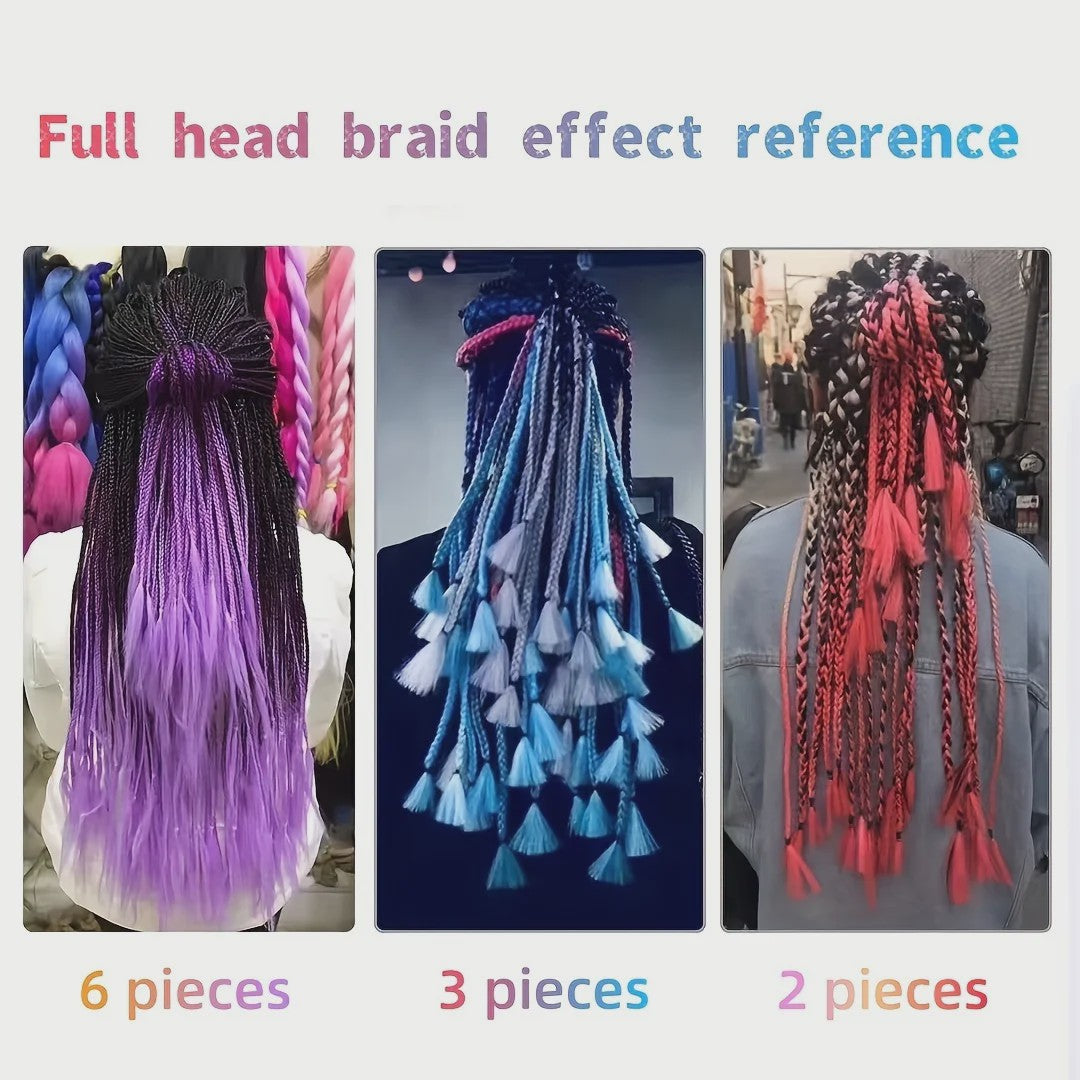 3x Jumbo Braids Haar Extensions - 24 Inch Synthetisch Vlecht Haar in 4 Kleuren voor Kinderen & Volwassenen