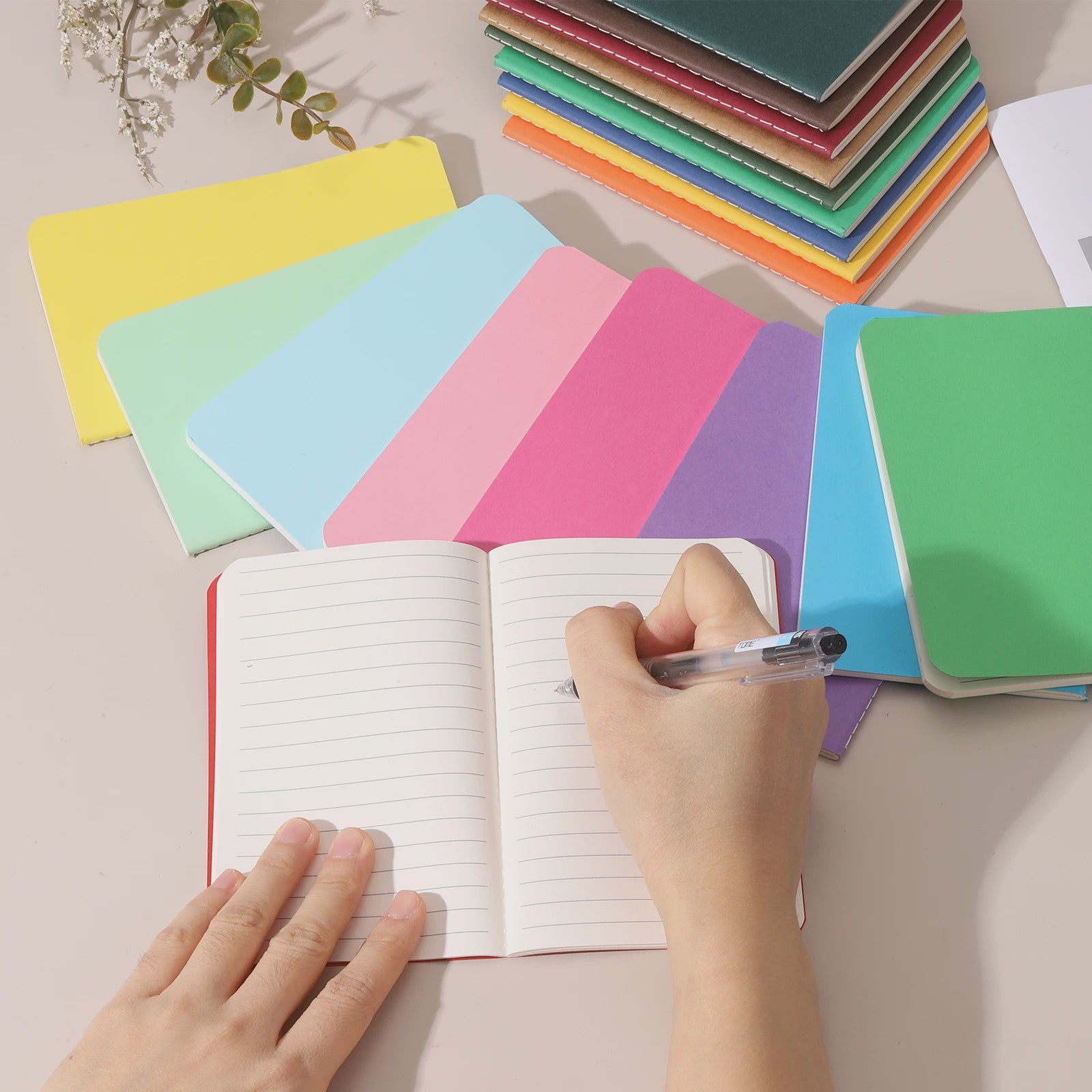 Set van 4/6 Mini A6 Notitieboekjes - Kraft Paper, Gelinieerd, Draagbaar Memo Pad