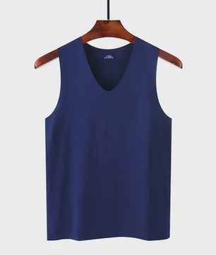 Heren IJszijde Tanktop: Ademend, Slim Fit en Mouwloos Zomerhemd