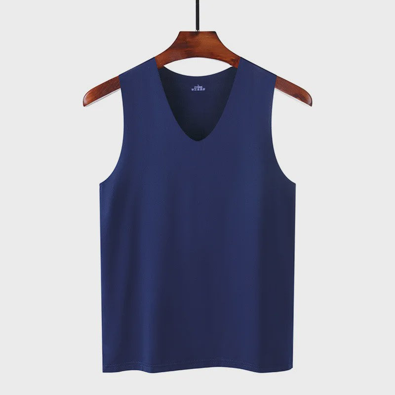 Heren IJszijde Tanktop: Ademend, Slim Fit en Mouwloos Zomerhemd