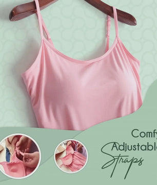 Dames Top met Ingebouwde Beha - Comfortabele Camisole Tanktop met Verstelbare Bandjes