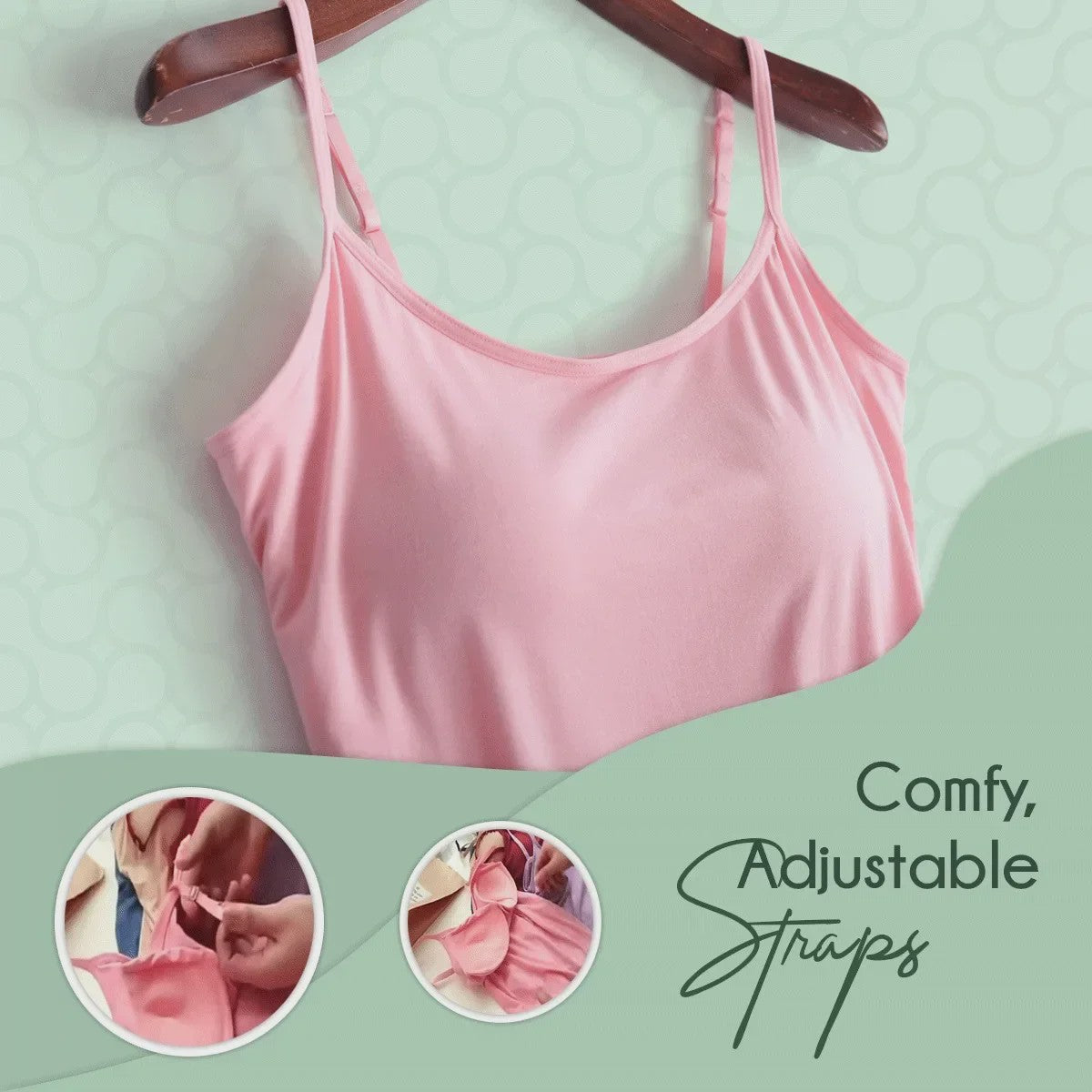 Dames Top met Ingebouwde Beha - Comfortabele Camisole Tanktop met Verstelbare Bandjes