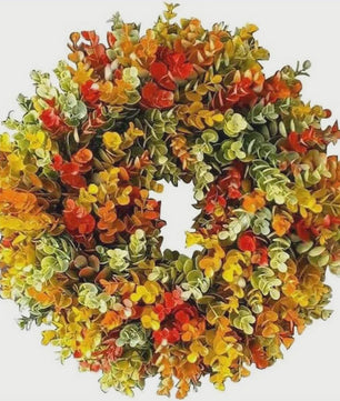 Elegante Kunstbloemen Krans - Realistische Herfstbladeren voor Binnen, Deurdecoratie & Kerst