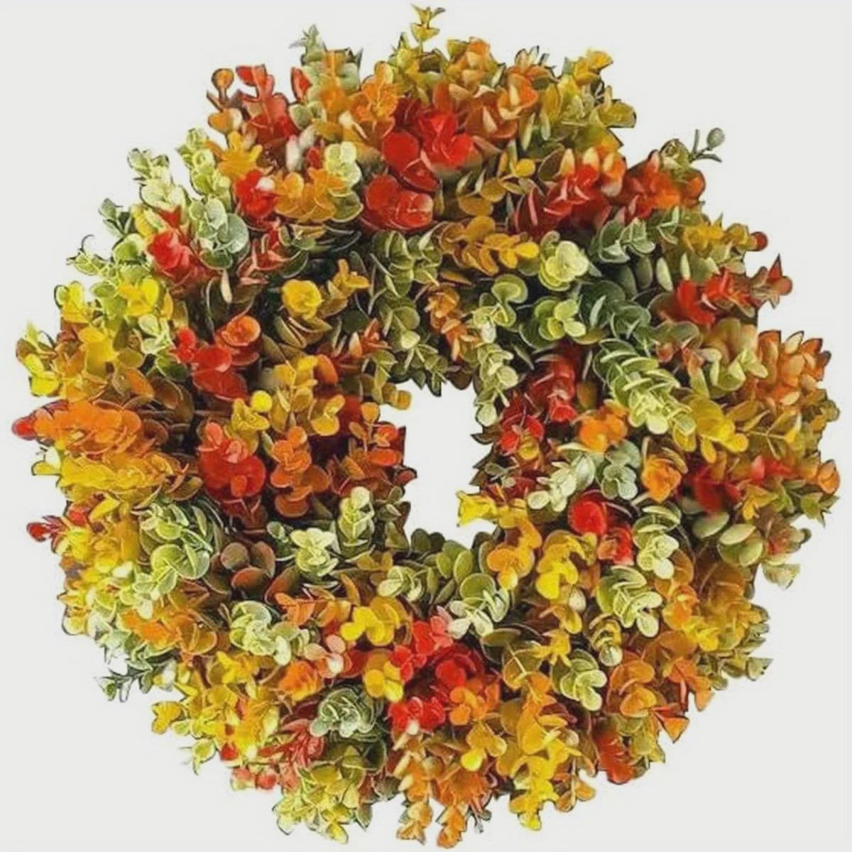 Elegante Kunstbloemen Krans - Realistische Herfstbladeren voor Binnen, Deurdecoratie & Kerst
