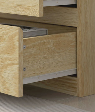 HOMCOM Boekenkast met 3 Planken en 3 Lades - Natuurlijk Hout Effect - 60x35x180 cm