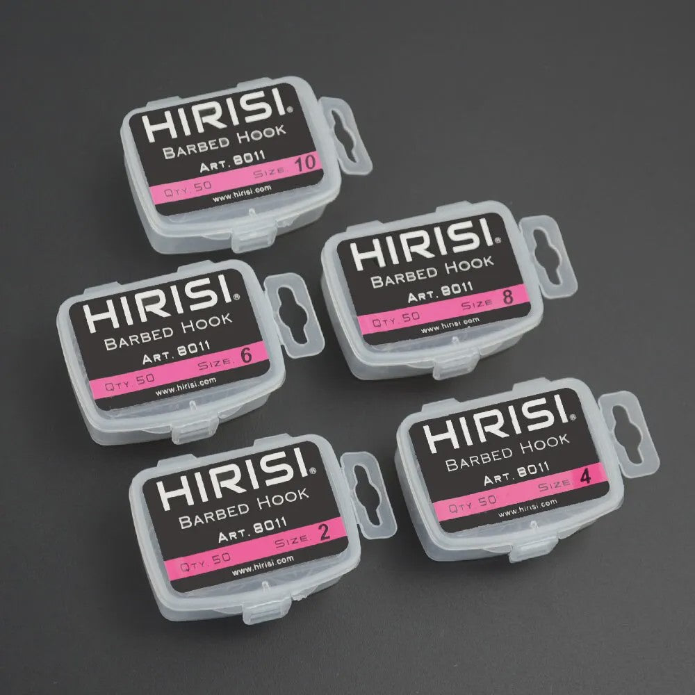 Hirisi Karpvis Haken: 50stuks PTFE Coating, Hoge Koolstofstaal, Weerhaak, Model 8011