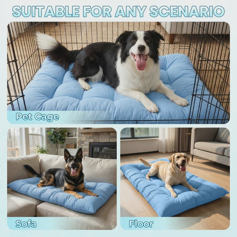 Extra Grote Hond Koelmat - Luxe Pluche Sofa Bed met 8 Compartimenten