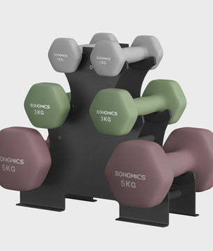 SONGMICS Dumbbell Set met Standaard - 2x1kg, 2x3kg, 2x5kg - Gecoat