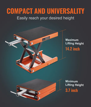 Motorlift Schaarheftafel 500kg - Robuuste Motorbok met Brede Antislip Deck en Veiligheidspin