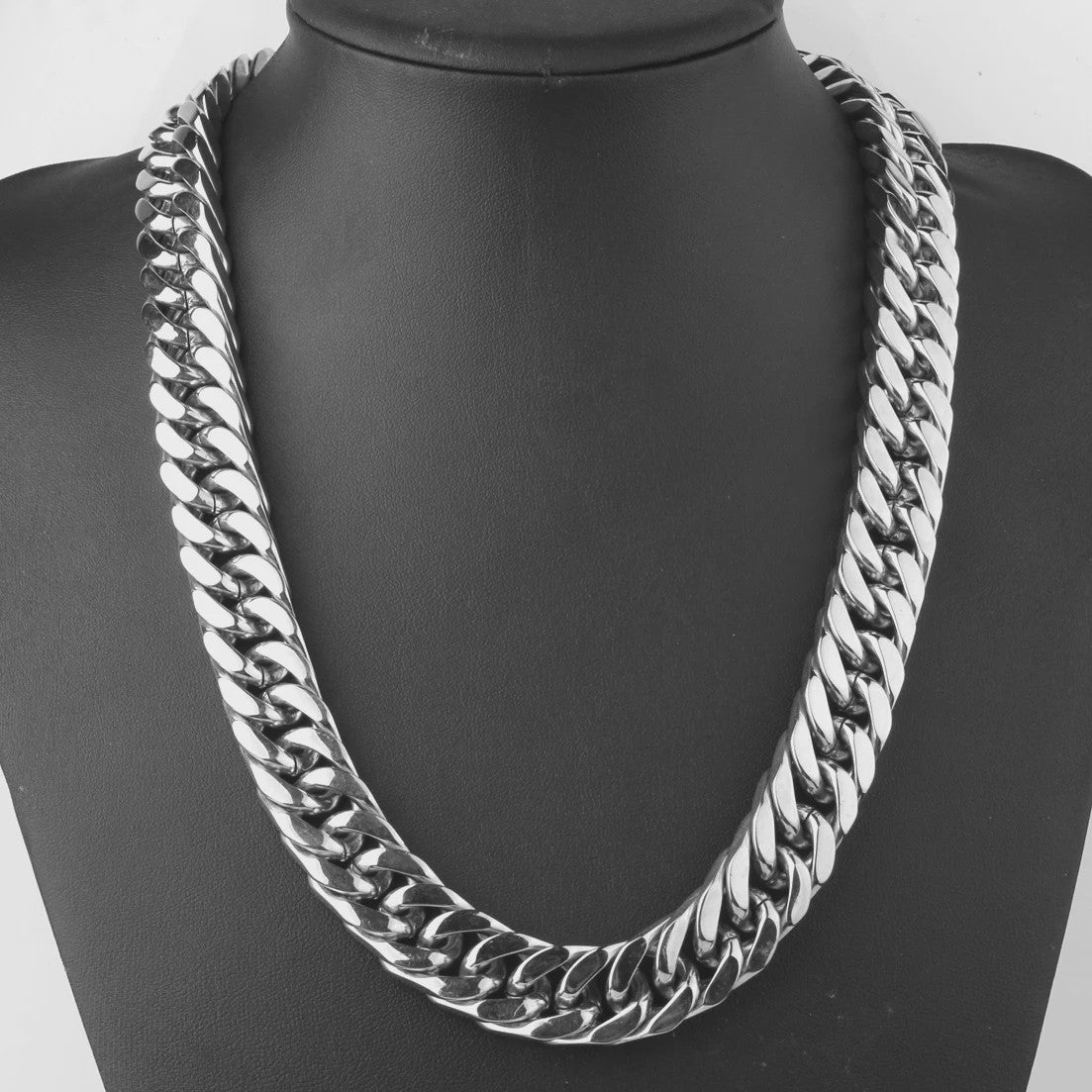 Zware Gepolijste RVS Curb Cuban Ketting - 10-17mm Breed - Waterdicht Sieraden voor Mannen & Jongens