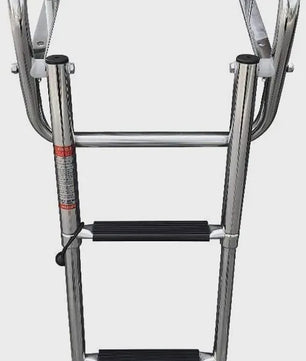 RVS Instapladder Boot 3 Treden - Inklapbaar & Uitschuifbaar